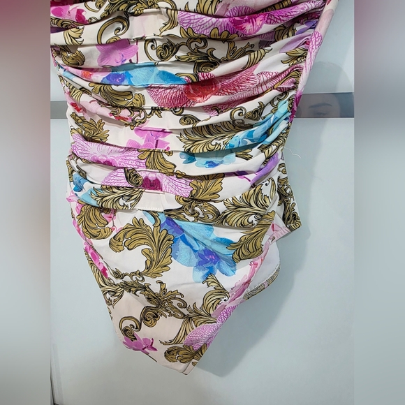 Designer MARYAN MELHORN Gathered Floral One-Piece Swimsuit - Picture 5 of 15